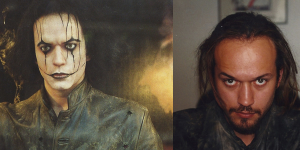 Dominique Colladant - Virgin Champs Elysées - Statue The Crow - Vincent Perez 1997